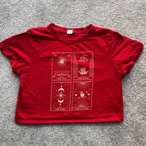 Red Tarot T-shirt Crop Top
